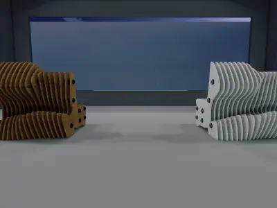 Parametric Bench AllAge Sofa Low-poly 3D model