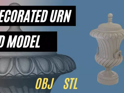 Urn with classical decoration 3D model