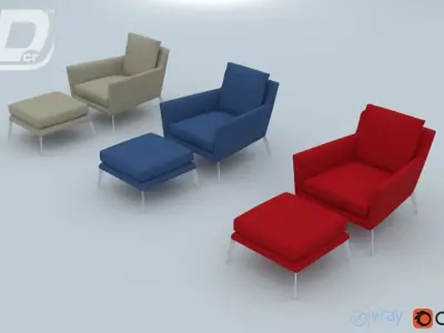 Jaris lazy chair 3D model