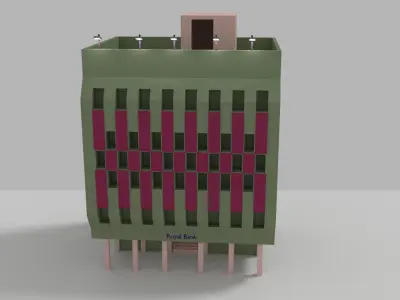 City Bank Low-poly 3D model