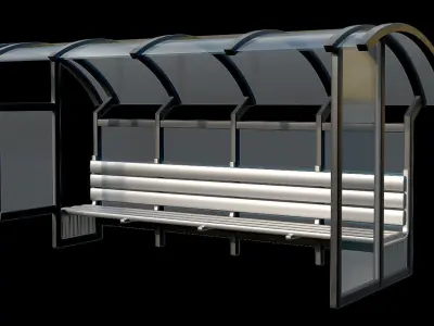 Game Ready Bus Stop 19 Low-poly 3D model