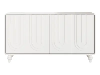 Cream style shoe cabinet 3D model
