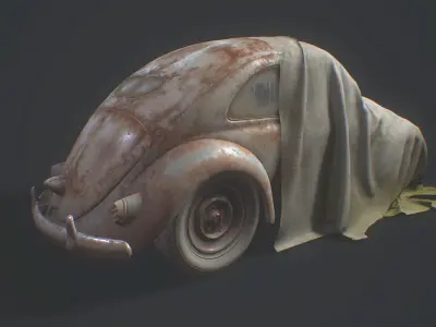 Retro Car 03 Low-poly 3D model