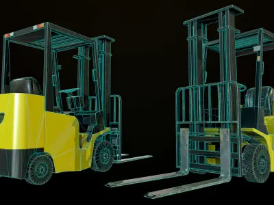 Game-Ready Liftruck with pallet Low-poly 3D model
