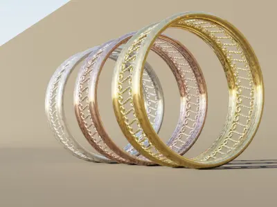 Three Gold Ring 3D print model