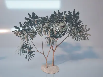 Conceptual shrub S1Bv5 Low-poly 3D model