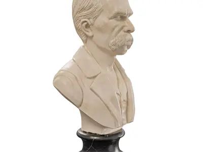 Nietzsche Philosopher Bust Low-poly 3D model