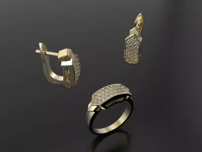 Diamond set 3D print model
