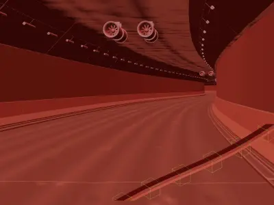 Tunnel Full CGI scene for automotive rendering 3D model