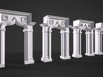 Highpoly Gothic Portal - type 5 3D model