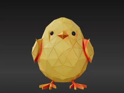 Low-Poly Easter Chick Free 3D model