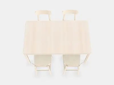 RONNINGE  RONNINGE Table and 4 chairs Low-poly 3D model