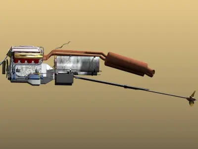 V-8 Marine Engine 3D model