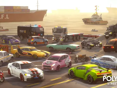 POLYGON - Street Racer Low-poly 3D model