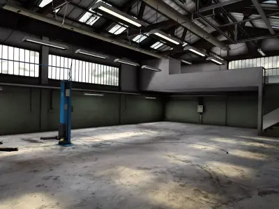 Dirty Garage Low-poly 3D model