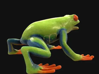 Frog Green Low-poly 3D model