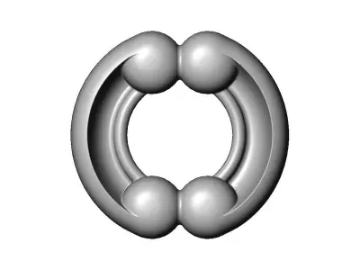 Mirrored carved detailed corner scroll arc applique ornament  3D print model