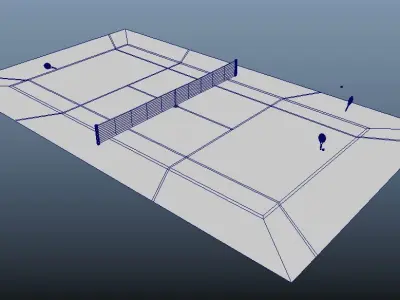 Tennins Court Low-poly 3D model