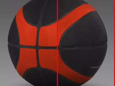 Basketball ball EBA black Low-poly 3D model