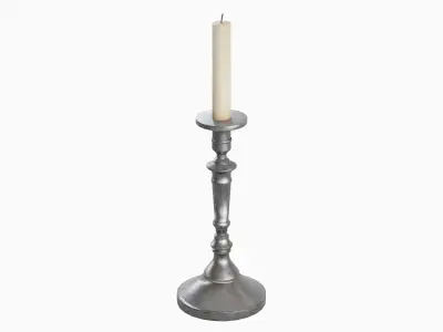 Vintage Candlestick 02 Low-poly 3D model