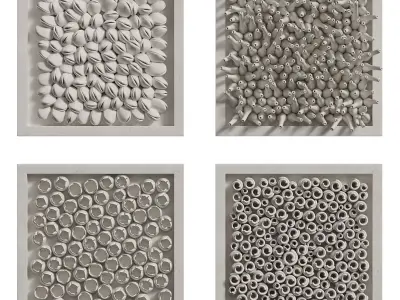 Coral Reef Wall Decoration in frames 2 3D model