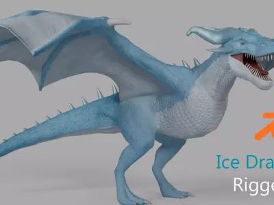 Ice Dragon Low-poly 3D model