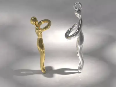 Couple Hugging Pendant 3D print model