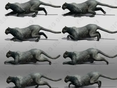 Black Panther Animation Low-poly 3D model