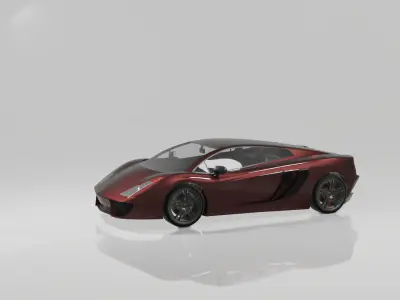 Hiqh Quality Sports Car 3D Model with interior Low-poly 3D model