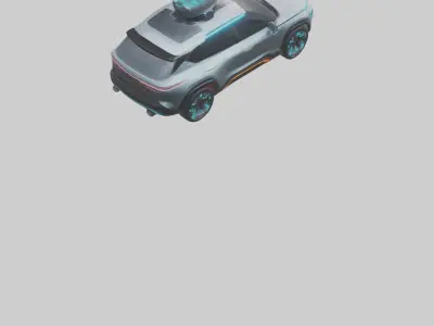 Futuristic SUV with Interactive Dash model 3D model