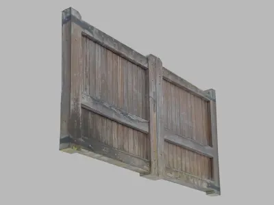 Weathered Wooden Gate - Very Low Poly 3D Model Free low-poly 3D model