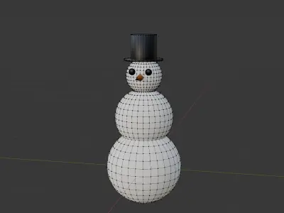 Low-res 3D Snowman Free 3D model