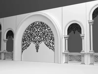 Wall with Motif 3D model