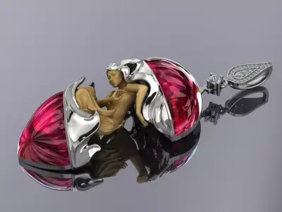 Magerit Jewelry Pendant Gold 3D print model