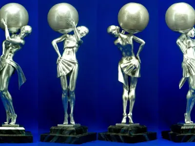 Lamp Woman carrying light 3D print model