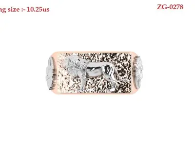 Lion Ring 3D print model buy