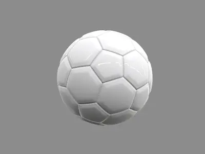 White Football with Stitching 3D model