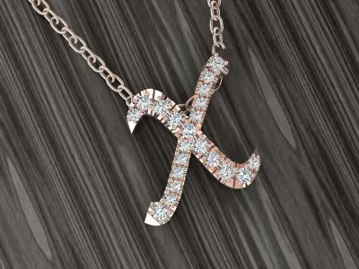 Jewelry Alphabet Pendant X 3D print model