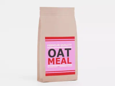 Oat Meal - Product Concept Packaging Low-poly 3D model