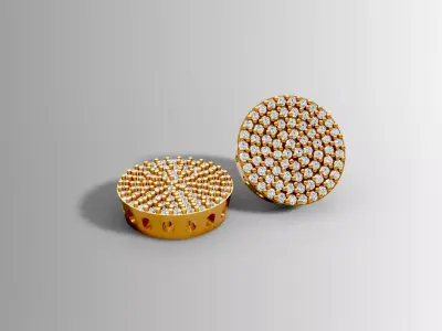 Pave Gold Earrings for 3D Printing and Casting 3D print model