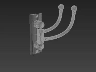 Ribbed Clover Hanger Double 3D model