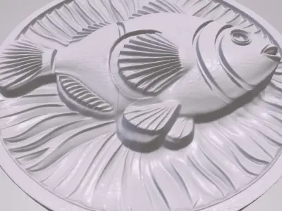 Clown Fish 1 basrelief for 3D printing 3D print model