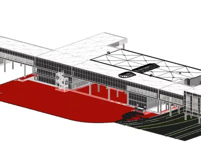 AIRPORT TERMINAL ARCHITECTURAL FURNISHED  REVIT MODEL FURNISHED  3D model