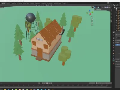 Lowpoly House 6 Low-poly 3D model