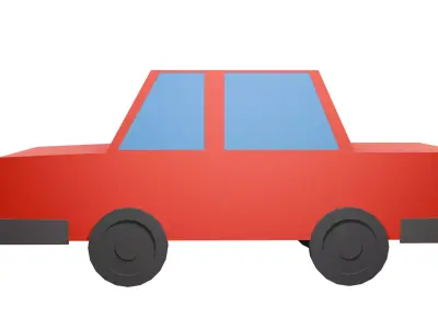 Low Poly Cartoon Car 3D Game Ready Low-poly 3D model