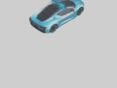 Electric Supercar with Automatic Doors model Low-poly 3D model