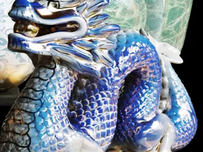 Porcelain set The Dragon 3D model