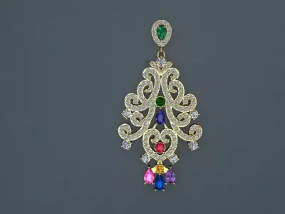 Pendant-Necklace Jewelry model -Symphony of Love  3D print model