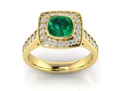 Luxury Cushion Square ring 3D print model