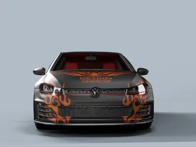   racing car  golf gti 2014 3D model